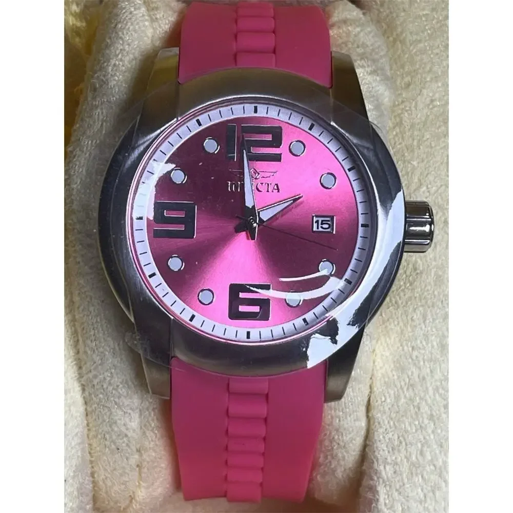 Invicta Angel 19362 Women’s Watch NWT Stainless Steel Pink Flame‑Fusion Crystal